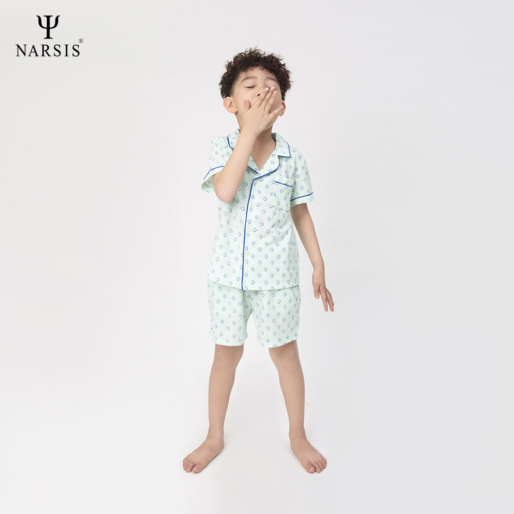 BỘ HÈ BÉ TRAI KE0008 NARSIS CHẤT LIỆU THOÁNG MÁT, DỄ CHỊU, THOẢI MÁI CẢ NGÀY, DỄ VẬN ĐỘNG