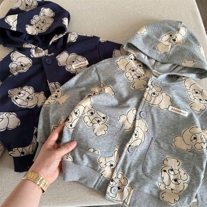 HE02 Áo khoác bé có nón ( XÁM )