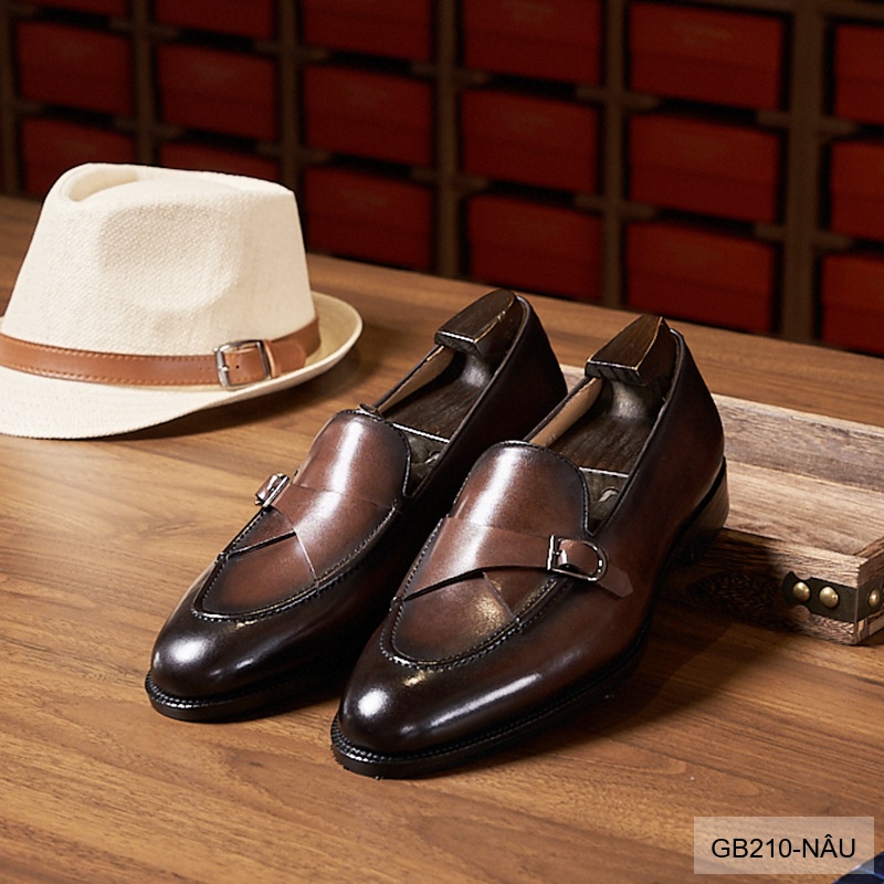 GB210 - Giày Loafer Nam Da Bò Pháp Phong Cách Anh Quốc Đế Cao Su Thoáng Khí_thumbnail_11