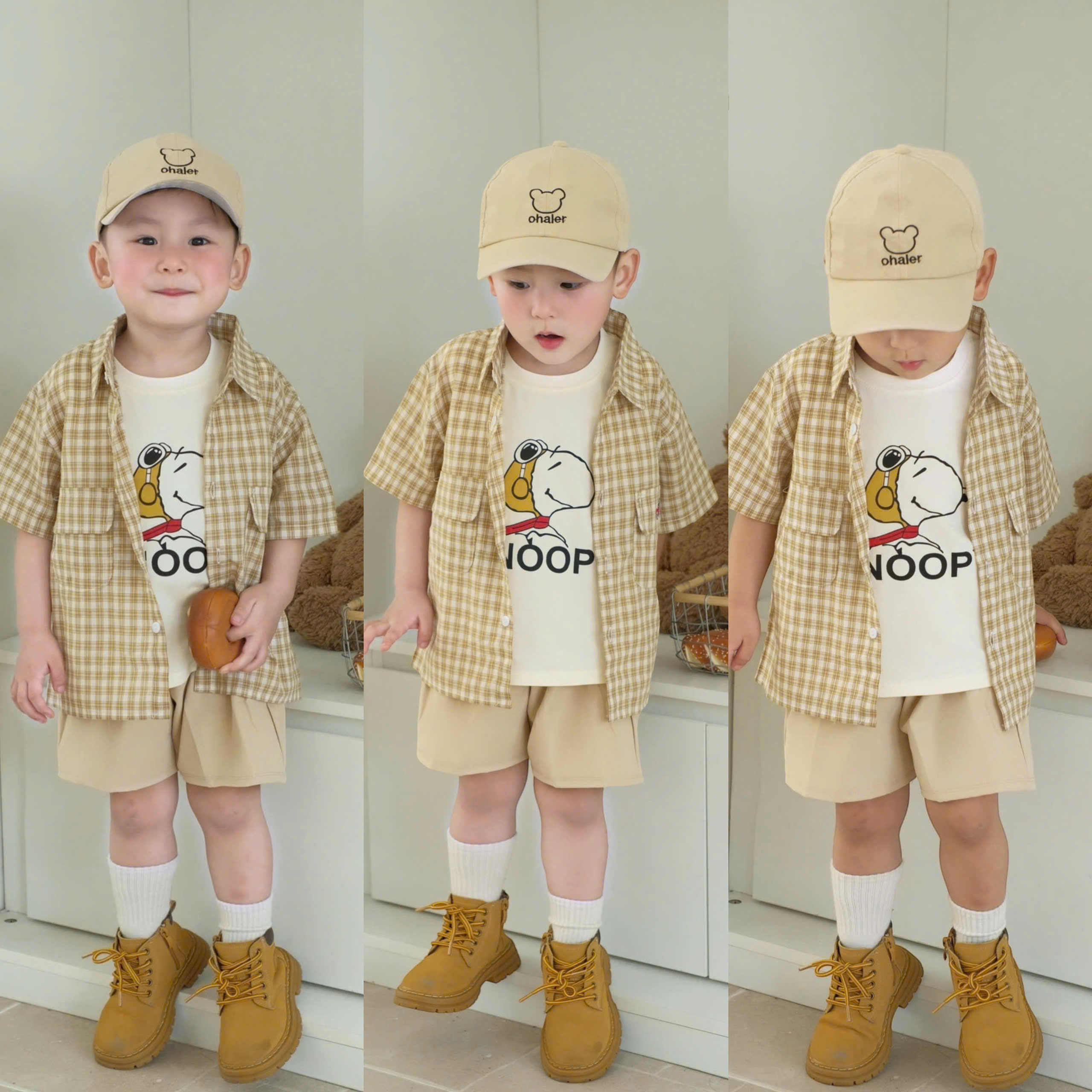 N91 SET 4 CT CỘC NÂU SNOOPY KÈM MŨ- A111.116