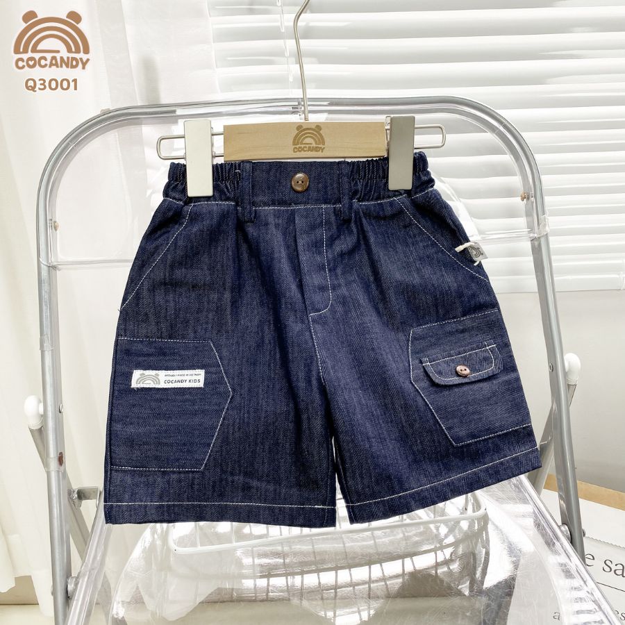 Quần cộc jean XANH 1 nắp túi giả COCANDY_thumbnail_1