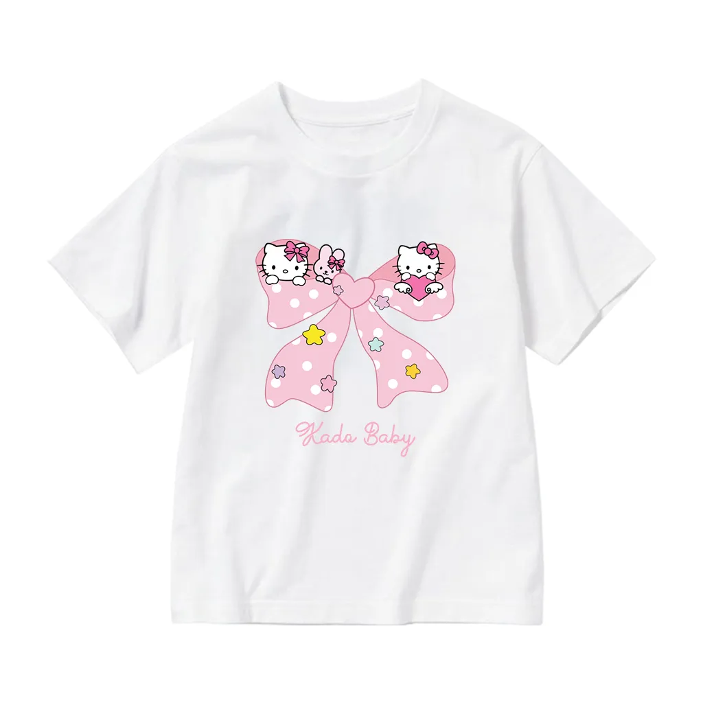Áo thun bé gái form rộng Kado vải cotton thoáng mát mềm mại Hello Kittie hình nơ siêu cute 2881_thumbnail_0