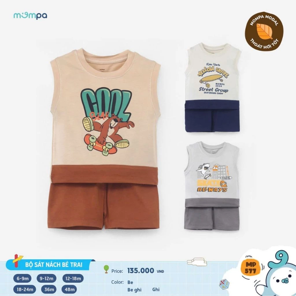 575 MOMPA  Bộ cộc tay bé gái 2 màu sz 6-9m - 140k				_thumbnail_3
