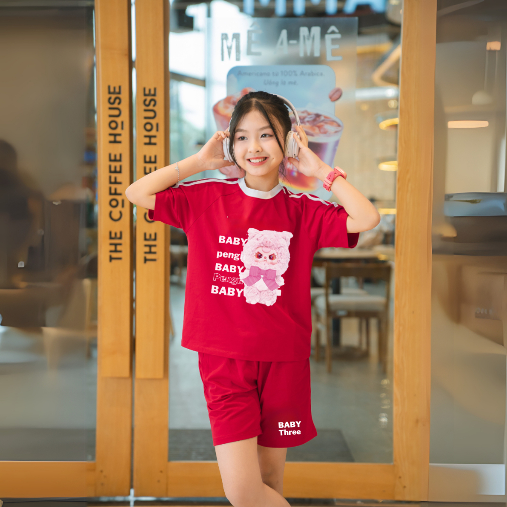 Đồ bộ bé gái phối viền in hình Baby Three - Loza Kids BF331_thumbnail_3