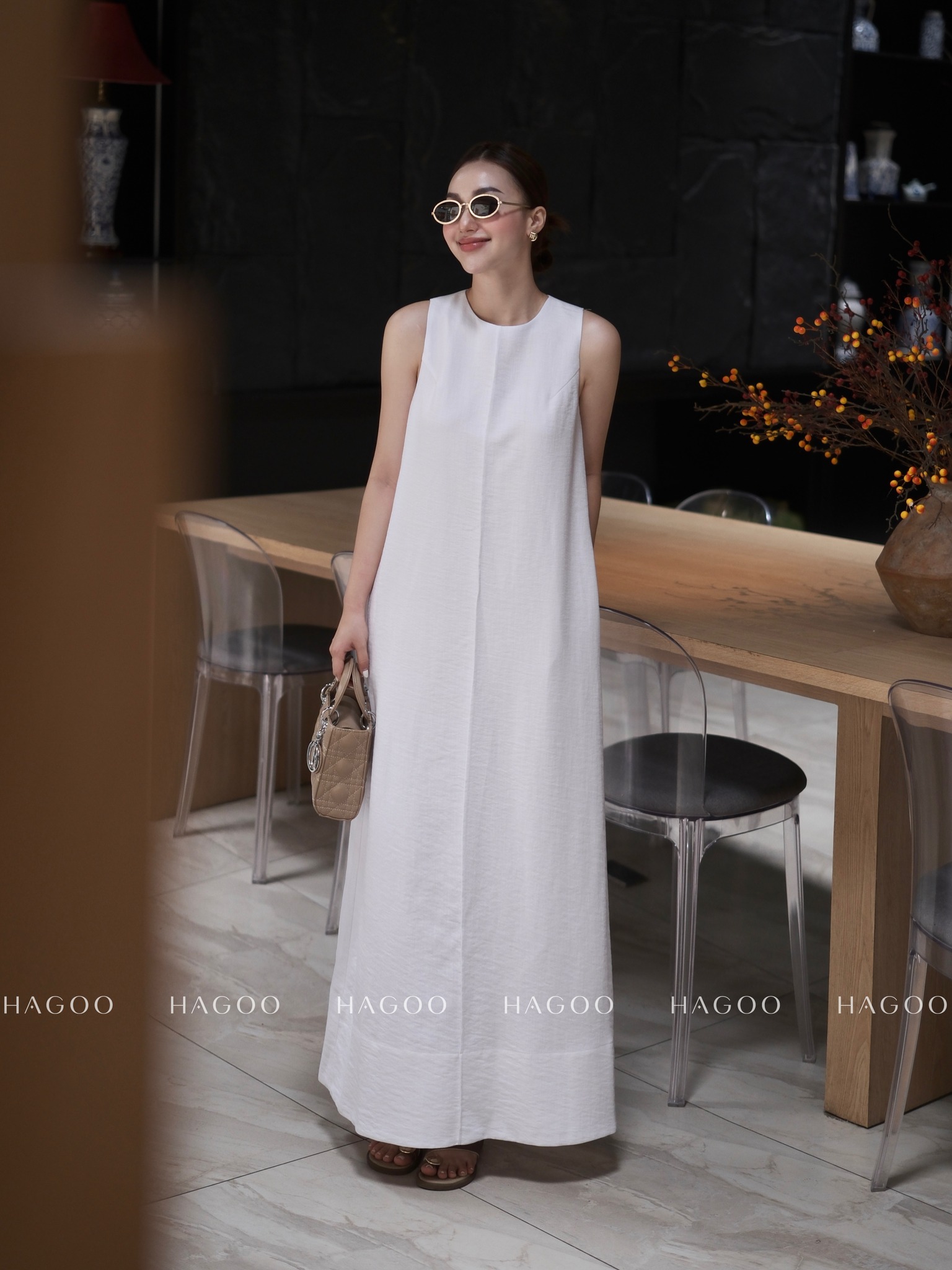 Váy suông đũi sồi gân nổi HAGOO_thumbnail_0