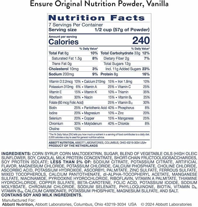 Sữa Bột Ensure Original Vanilla Nutrition Powder 400G_thumbnail_1