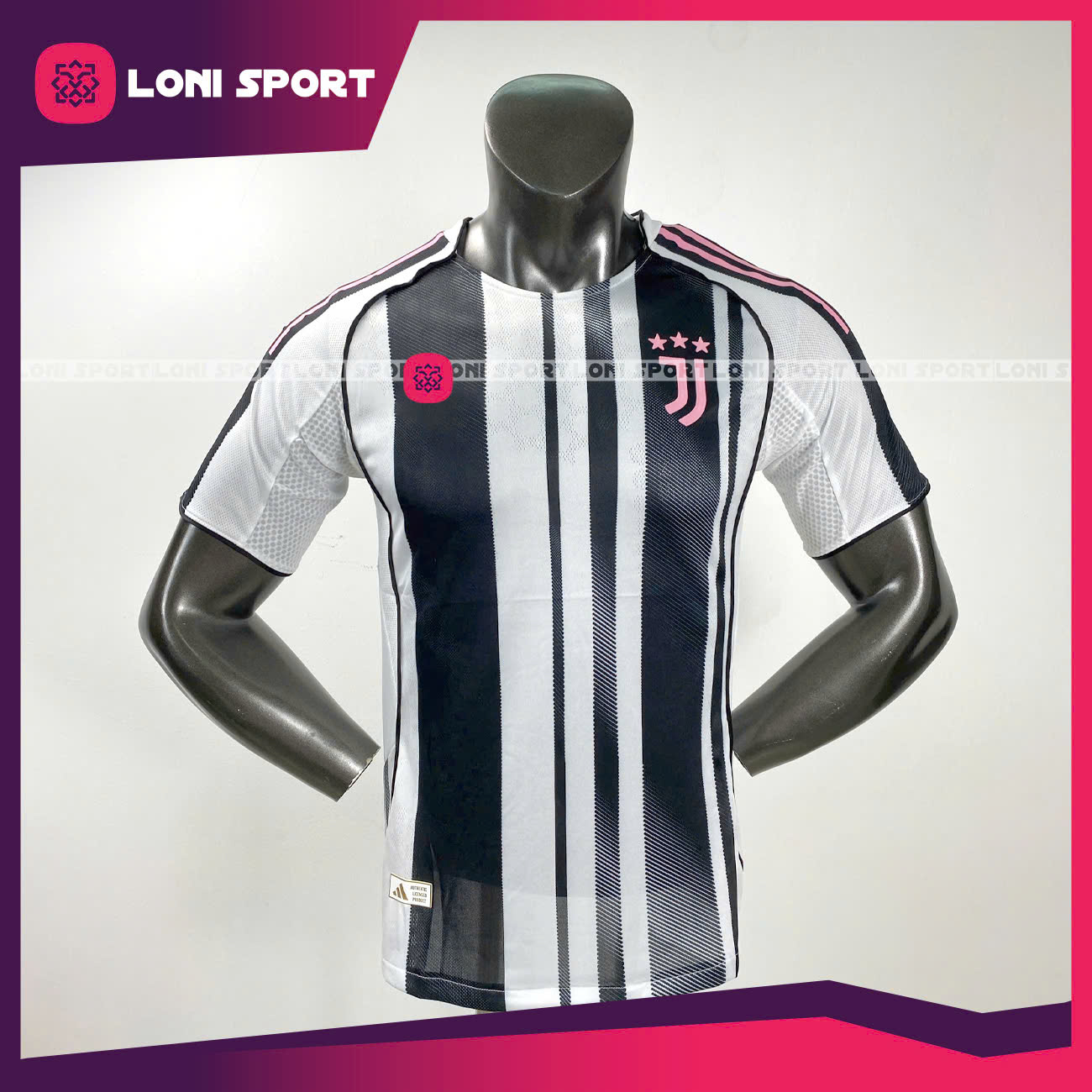 Áo Juventus sân nhà đen/trắng/hồng 25/26 SF