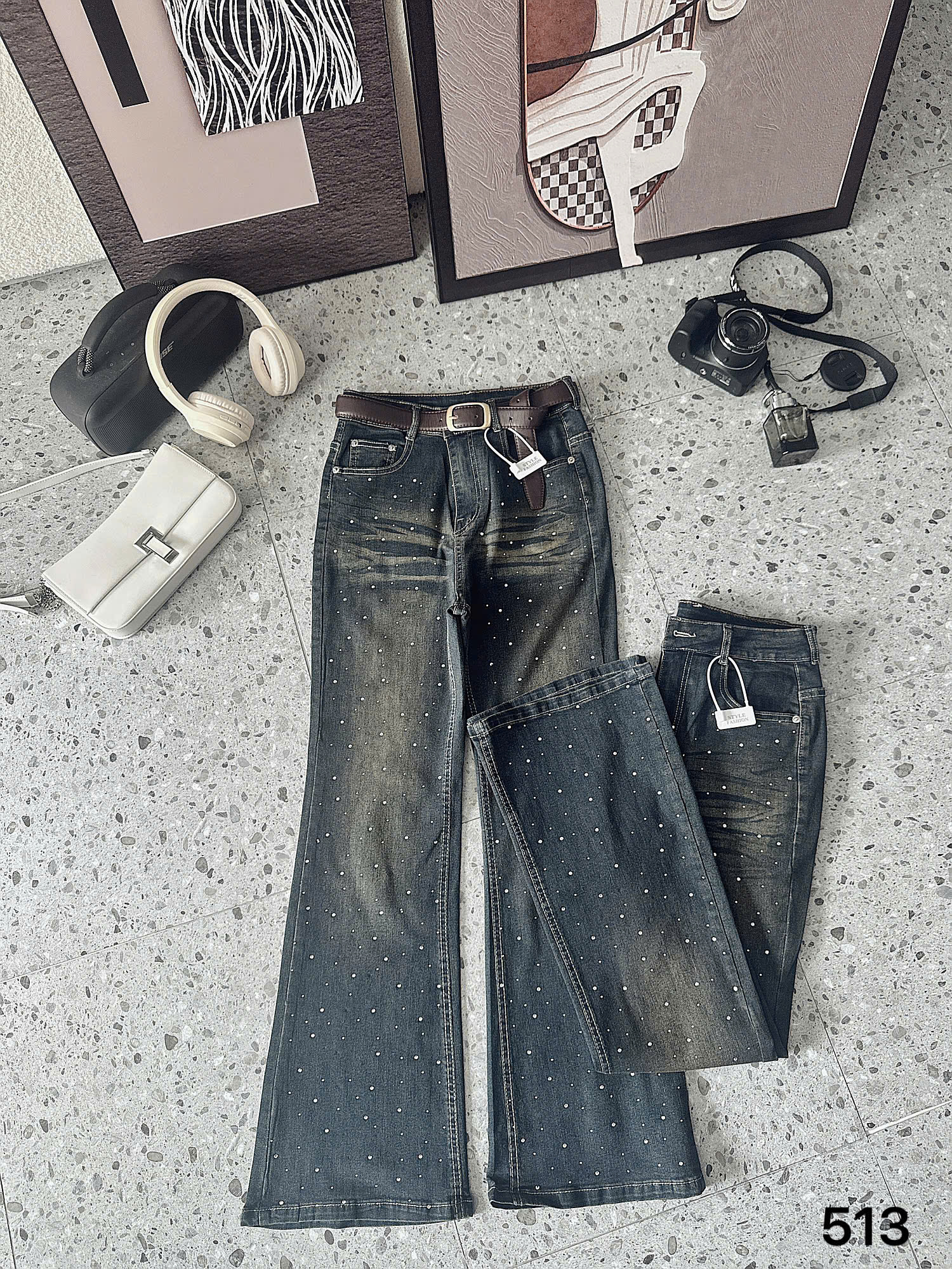 BIGSIZE - QUẦN JEAN ỐNG LOE ÉP ĐÁ T-QJ513_thumbnail_7