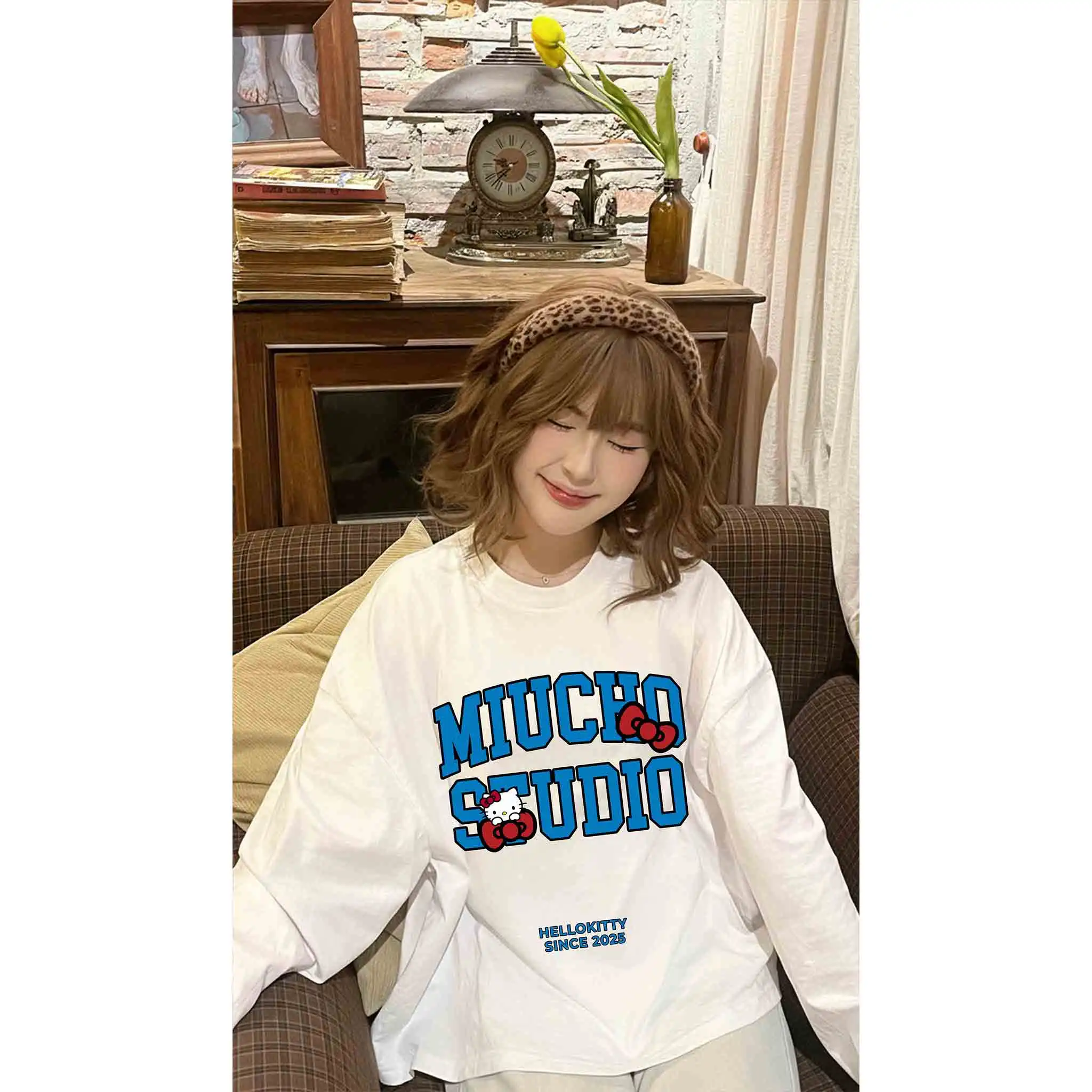 Áo thun boxy tay dài local brand Miucho Studio chất vải thấm hút tốt mát mẻ cả ngày Kitty 2804_thumbnail_6