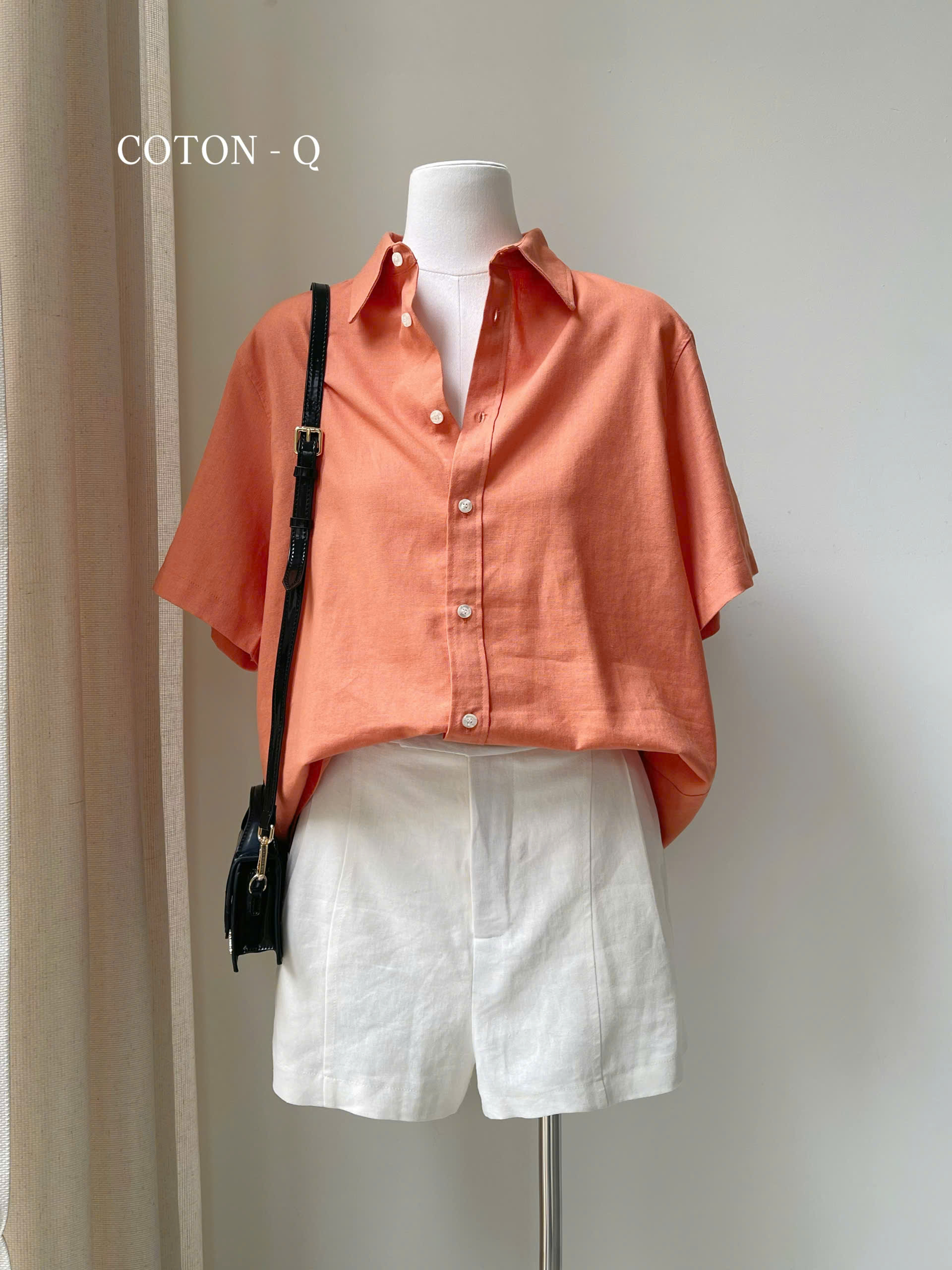 Set áo somi cam + quần short linen_thumbnail_5