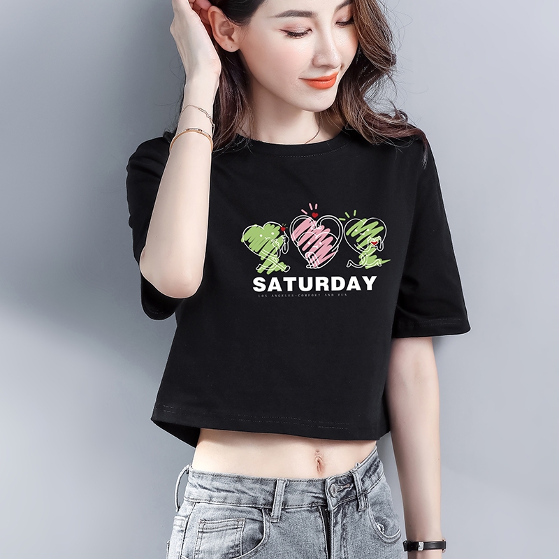[Form Rộng] Áo croptop nữ form rộng đen trắng in hình thời trang - áo laptop dáng rộng chất liệu cotton LOZA G0127_thumbnail_2
