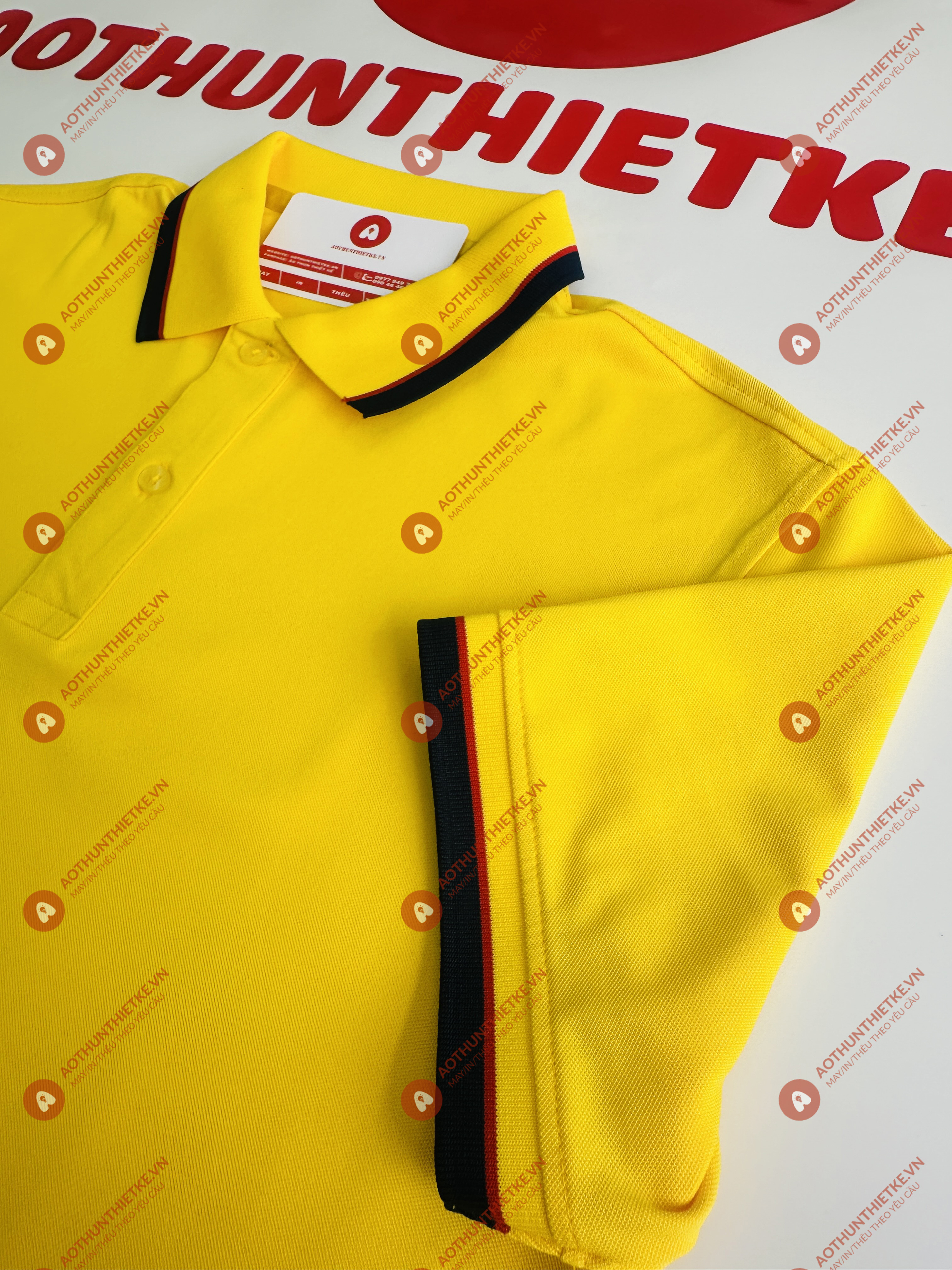 Áo Đồng Phục Polo 2 Sọc Vàng Nghệ_thumbnail_2