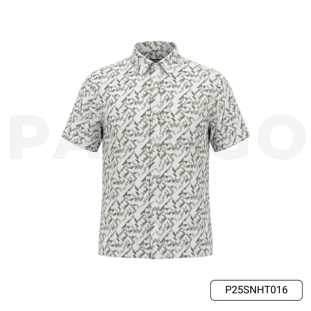 Áo sơ mi nam trung niên PAPAGO tay ngắn lai ngang - vải xô đũi in họa tiết - P25SNHT016_thumbnail_10