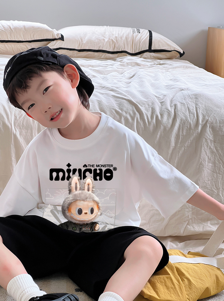 Áo thun bé trai labubu form rộng AED1498 Miucho Kid vải cotton thoáng mát cổ tròn in graphic_thumbnail_4