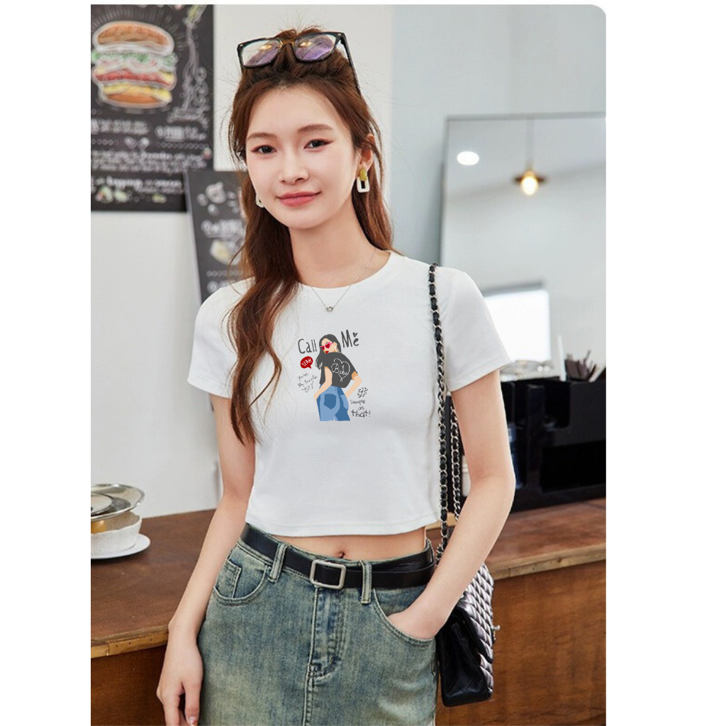 [Form Ôm] Áo croptop nữ dáng ôm chất liệu thun cotton -LOZA  CR7439_thumbnail_5