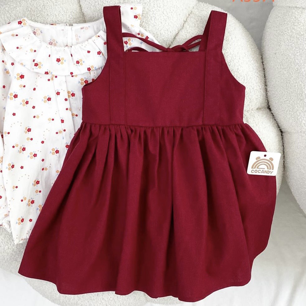 Váy yếm 2 dây ĐỎ dây buộc_thumbnail_5