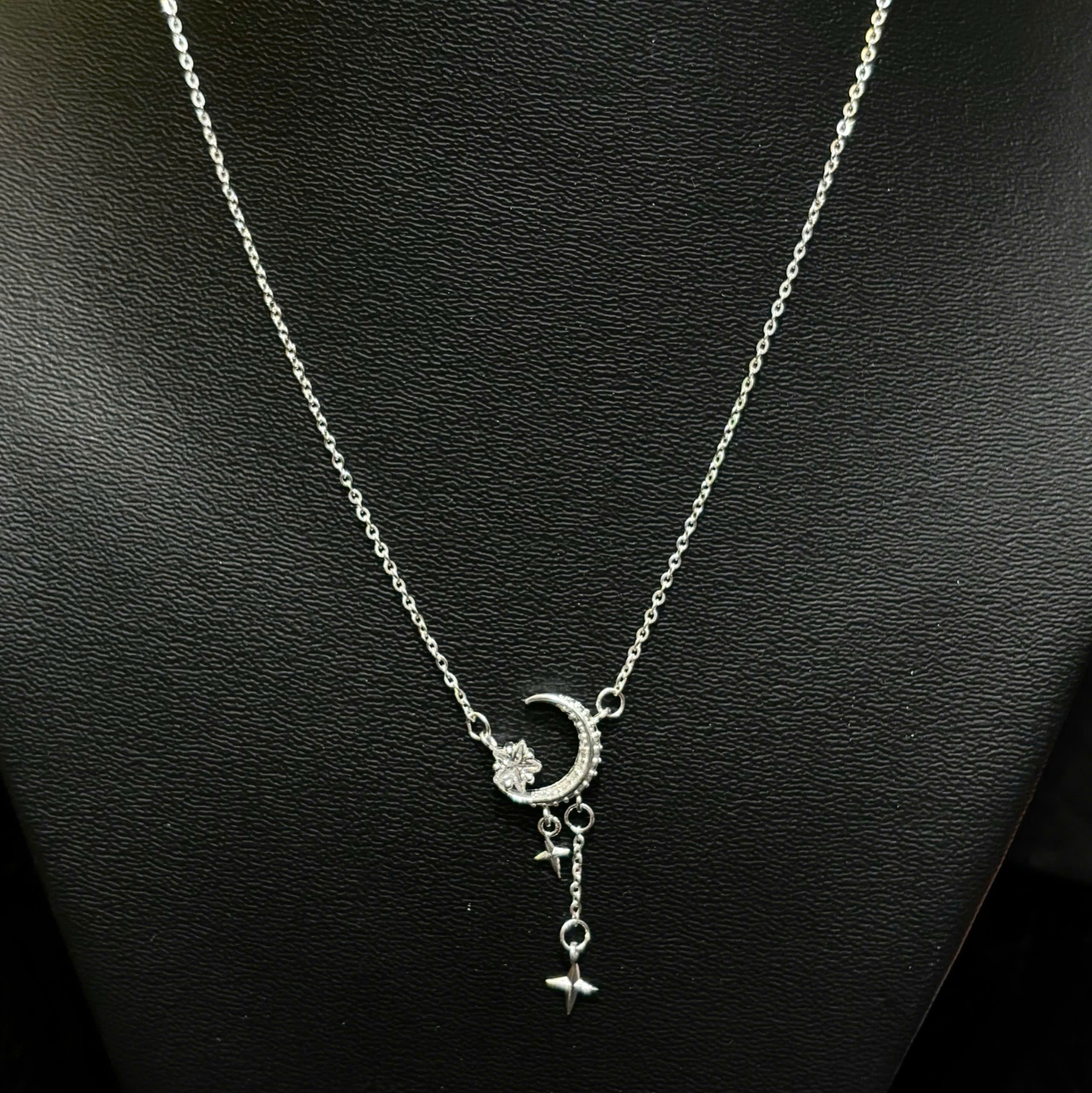 Vòng cổ bạc xi bạch kim trăng sao rơi_thumbnail_1