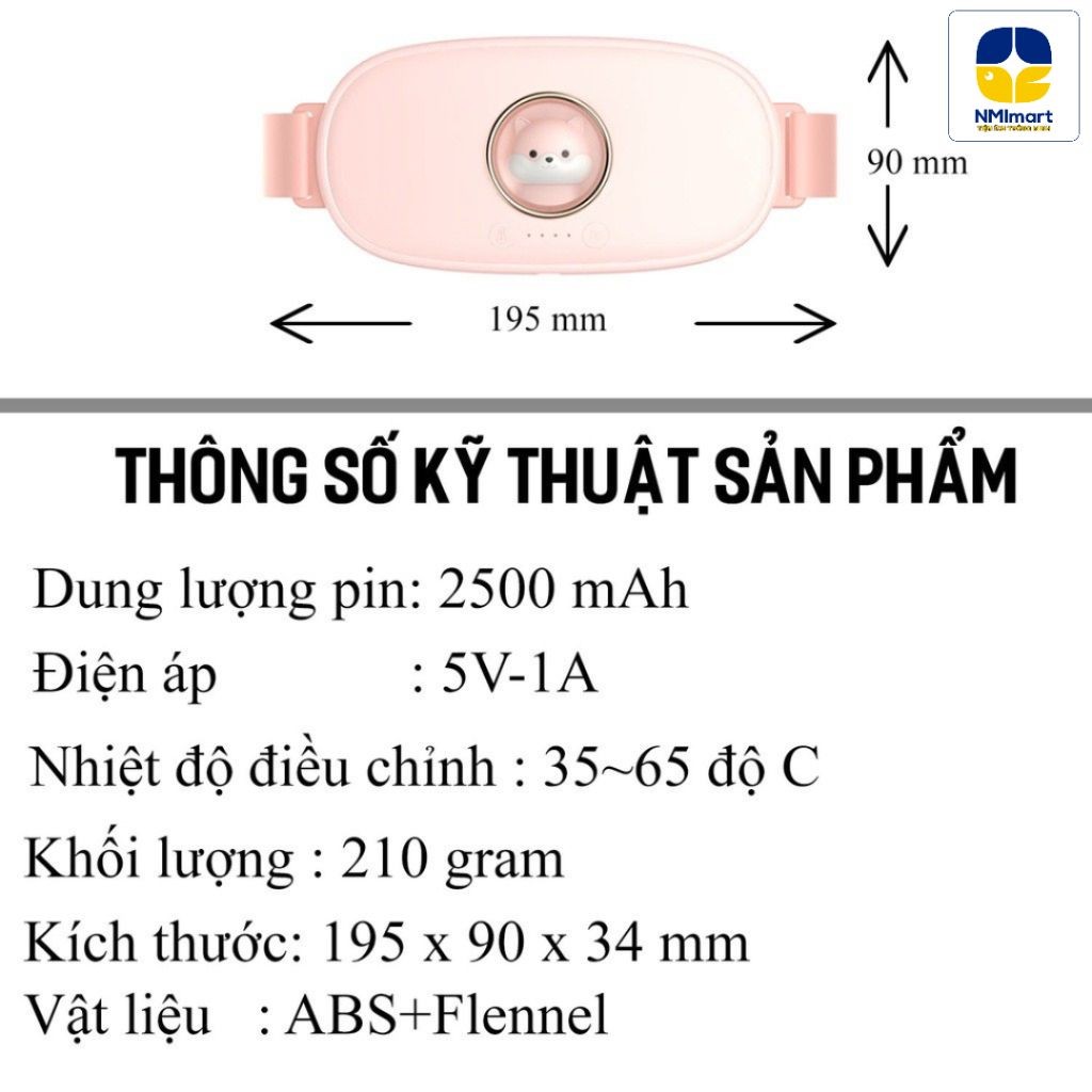 Đai Đeo Massage NMIMART Làm Ấm Bụng, Giảm Đau Cho Phụ Nữ Đến Kì DSB01_thumbnail_9