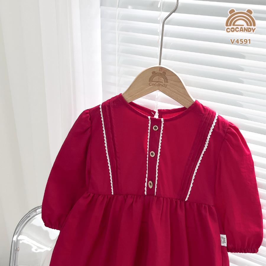 Váy dài ĐỎ ngực phối ren TRẮNG_thumbnail_3