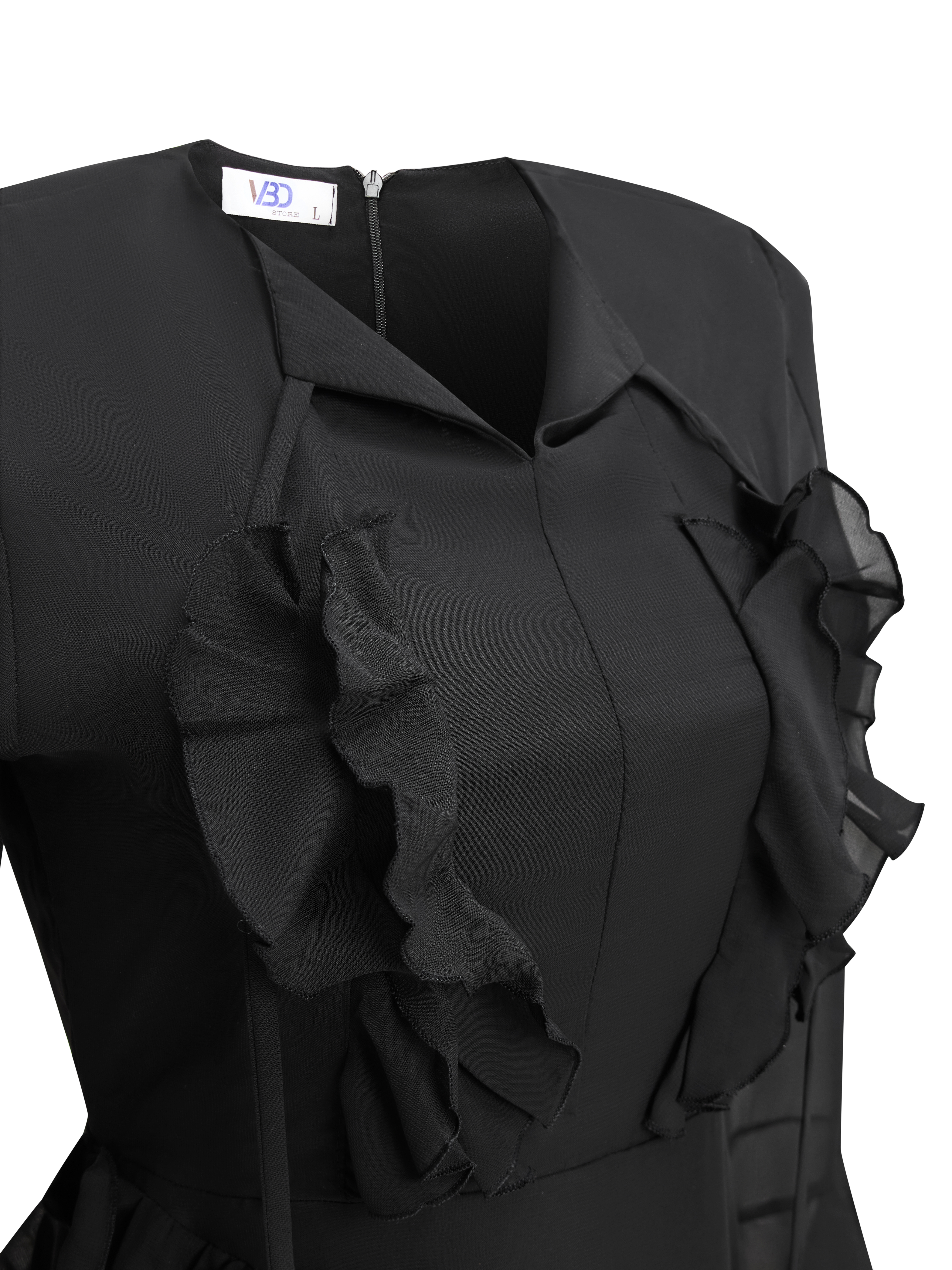 Đầm voan kiểu bèo nhún bigize DA150 dành cho nàng béo mập từ 55-95kg_thumbnail_5