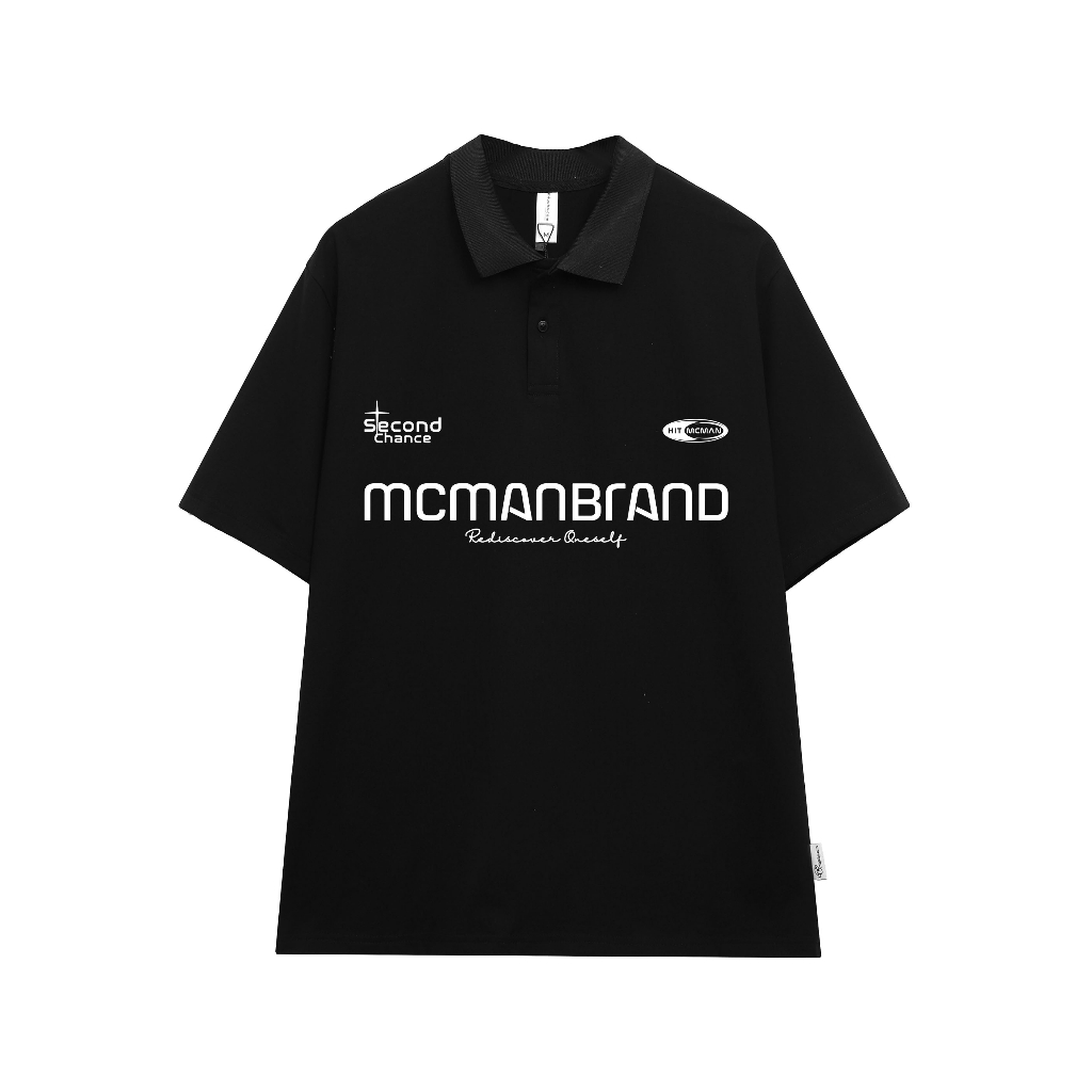 Áo polo nam form rộng đẹp PLD194 Miucho Man tay lỡ vải cotton mềm mại cho nam in Typography_thumbnail_0