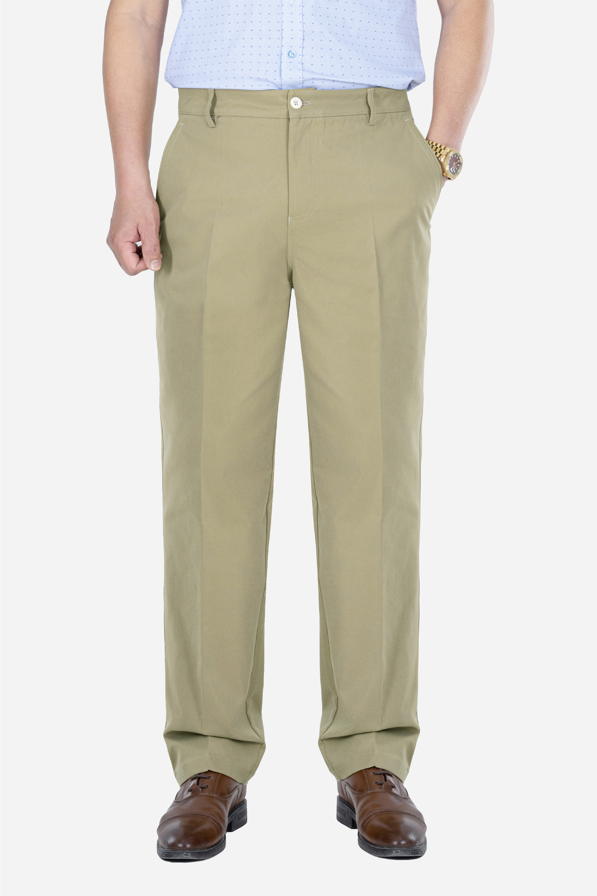 Quần Kaki 0 Li Nam Trung Niên ANCHI Phom Suông Ống Rộng Cao Cấp