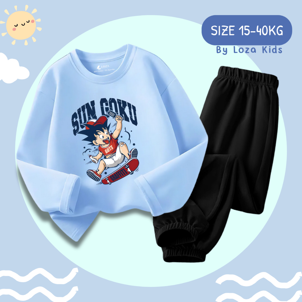 Bộ Thu - Đông bé trai in hình SUN GOKU  - Loza Kids BW467_thumbnail_1