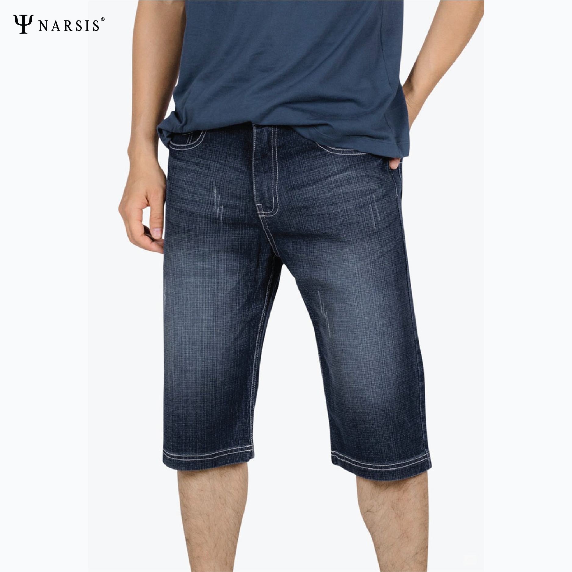 QUẦN SHORT JEAN NAM S6013 NARSIS CHẤT LIỆU JEAN BỀN BỈ, CÁ TÍNH, TRẺ TRUNG, THỜI TRANG_thumbnail_2