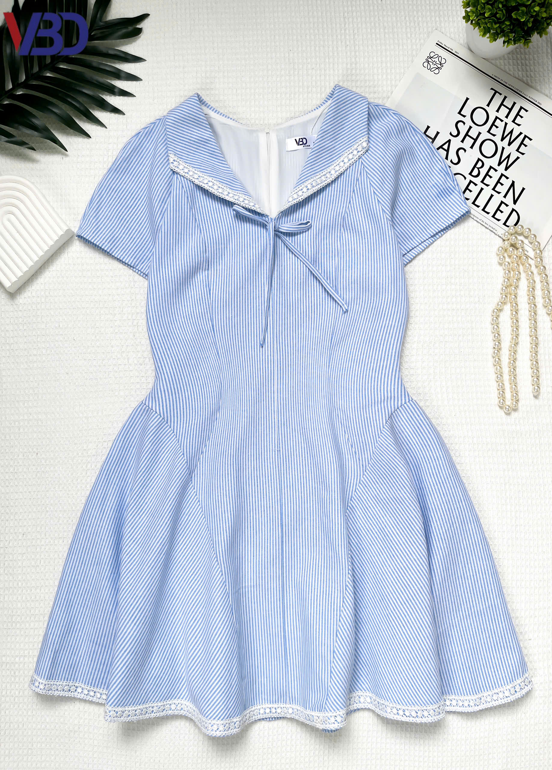 Đầm cổ phối ren kiểu bigsize DA173 dành cho nàng từ 55-95kg_thumbnail_1