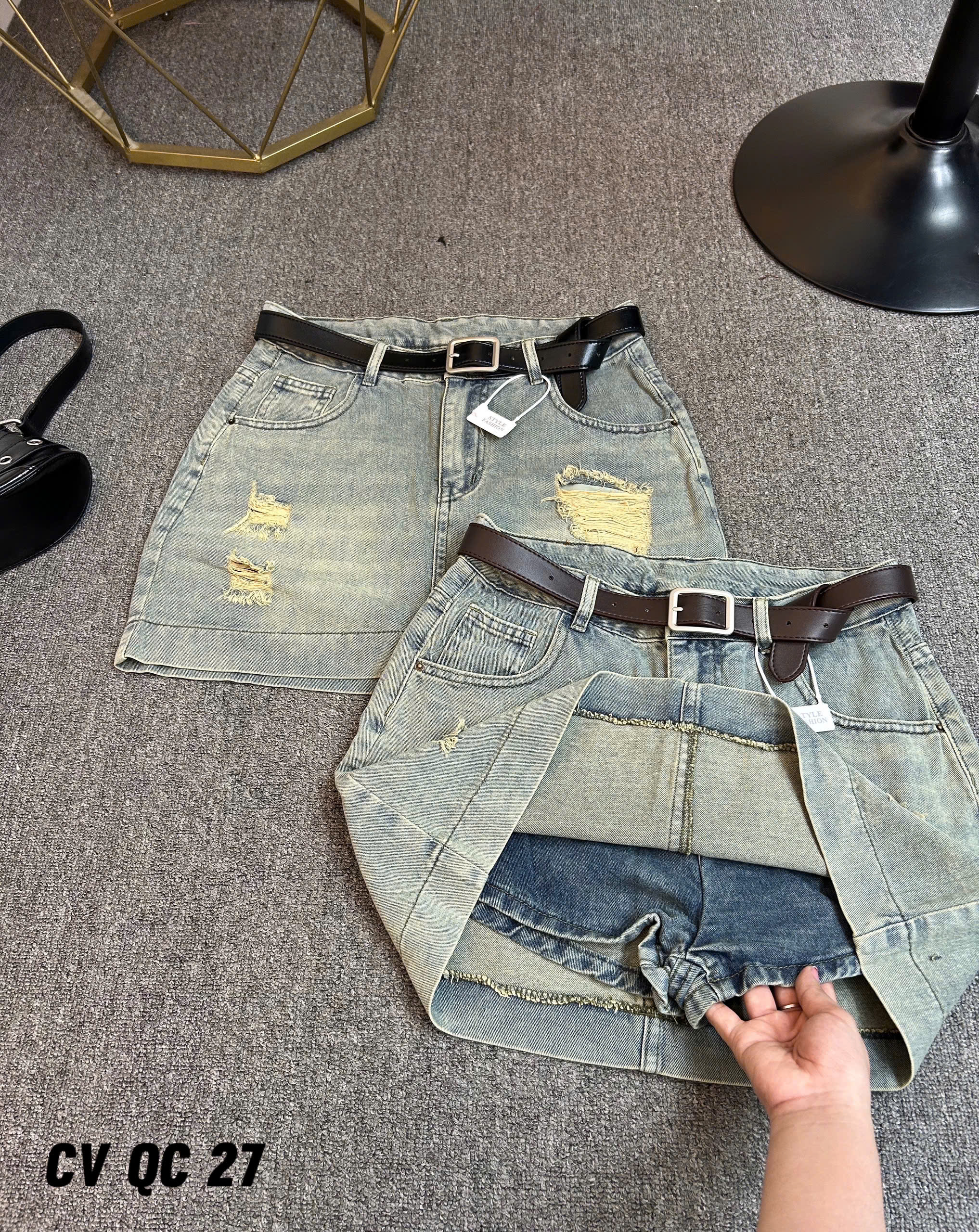 Chân váy dáng A ngắn rách kiểu bigsize JV27 dành cho nàng béo mập từ 55-90kg_thumbnail_5