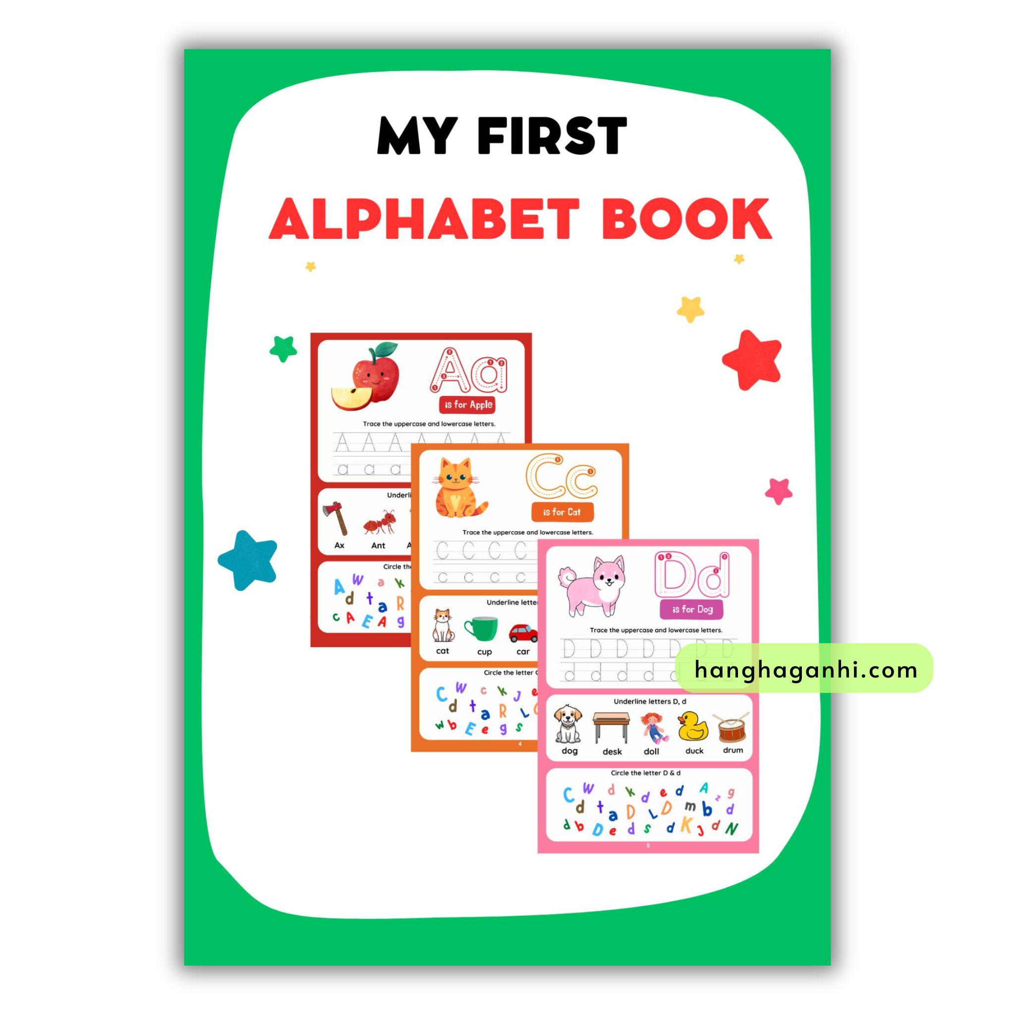 Học liệu My first Alphabet, học chữ cái Tiếng Anh, viết xóa được tặng kèm bút viết xoá_thumbnail_0