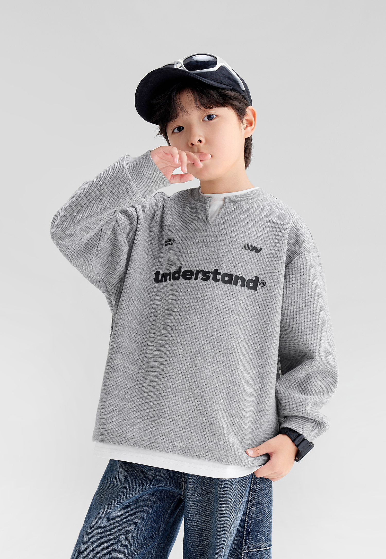 Áo dài tay phối cổ V ADT25003