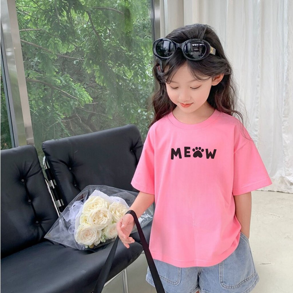 Áo thun bé gái in chữ 'Meow' - Loza Kids AT2601_thumbnail_2