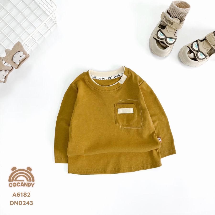 Áo dài RÊU cổ kép phối BE túi ngực_thumbnail_2