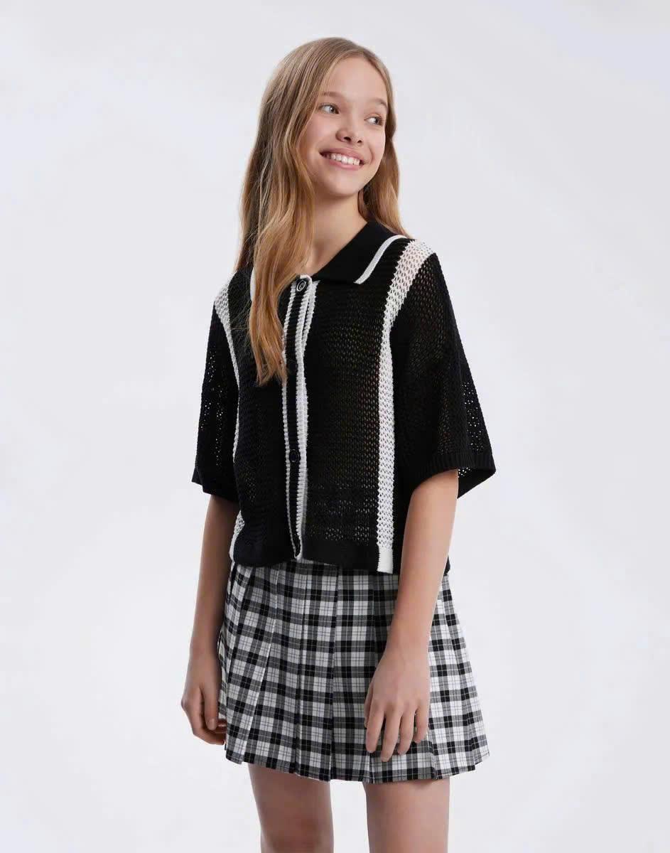 Set chân váy caro đen + áo - S108 (SALE)_thumbnail_3