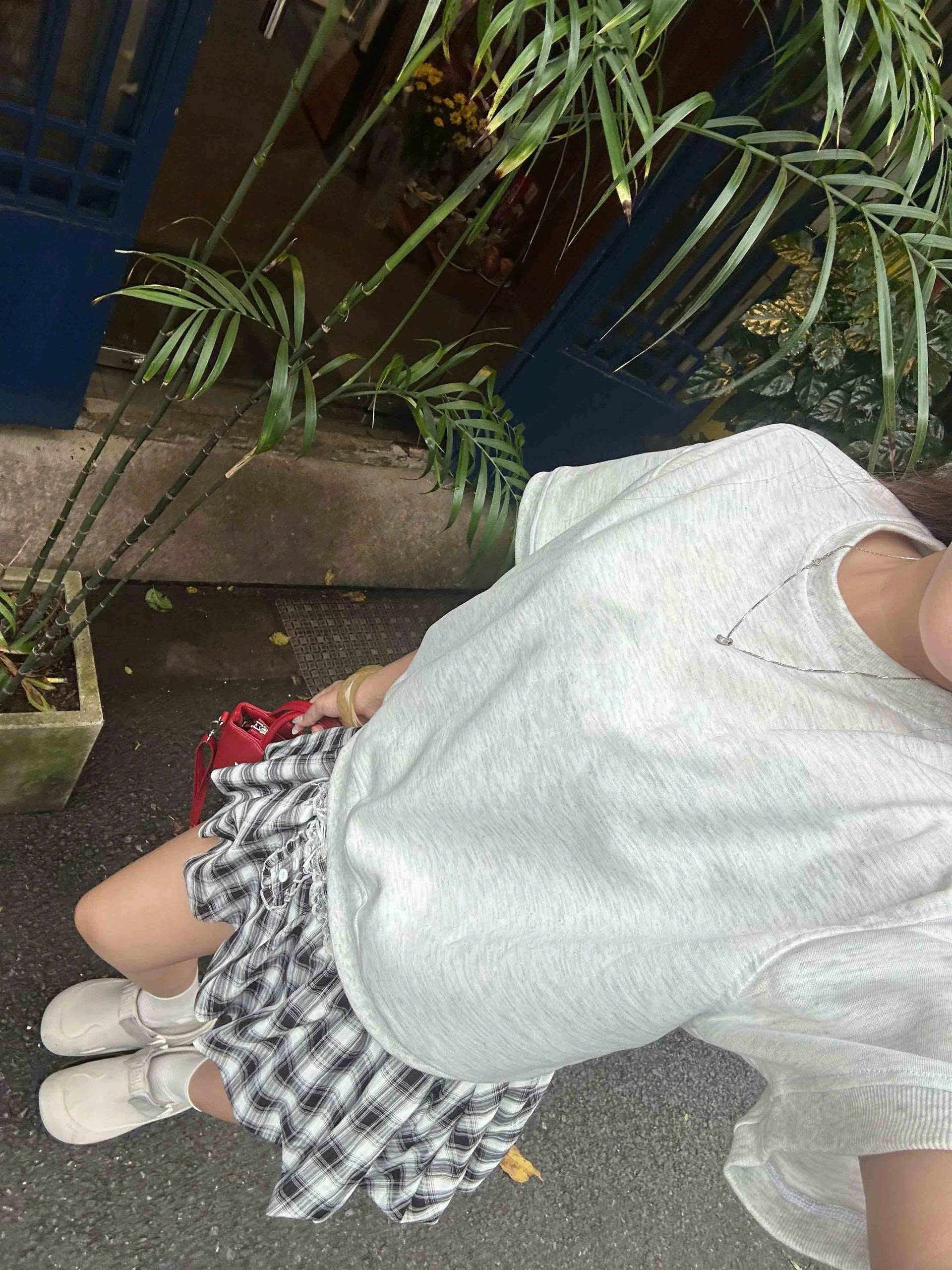 Áo sweater trơn tay ngắn form boxy ST00051 Miucho cổ tròn vải nỉ 2 da_thumbnail_5