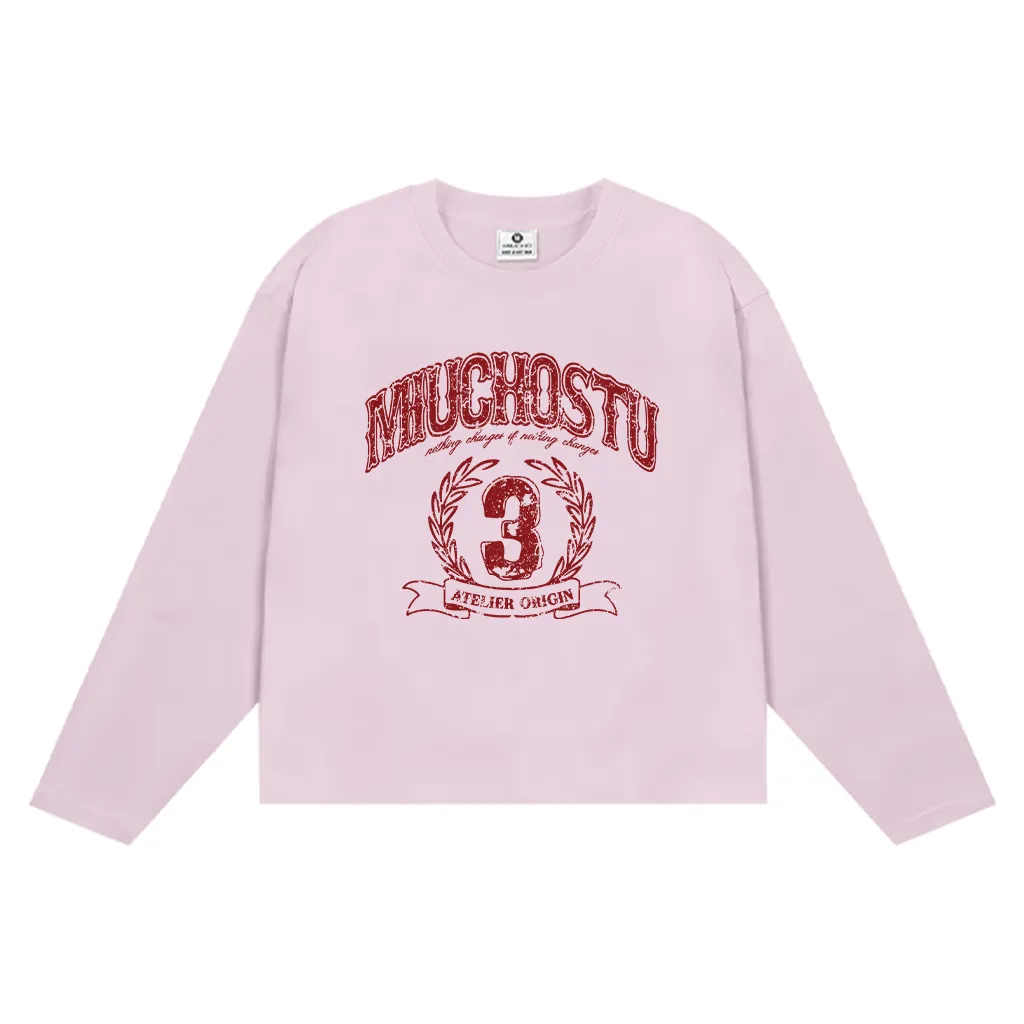 Áo thun boxy tay dài MIUCHOSTU 2635 vải cotton thoáng mát co giãn chuẩn form in mix