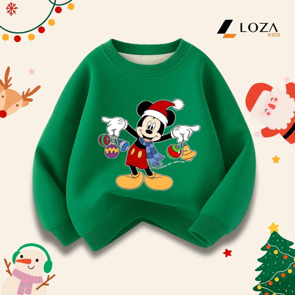 Áo nỉ Noel in hình BST Mickey Christmas cho bé - Loza Kids G0430_thumbnail_9