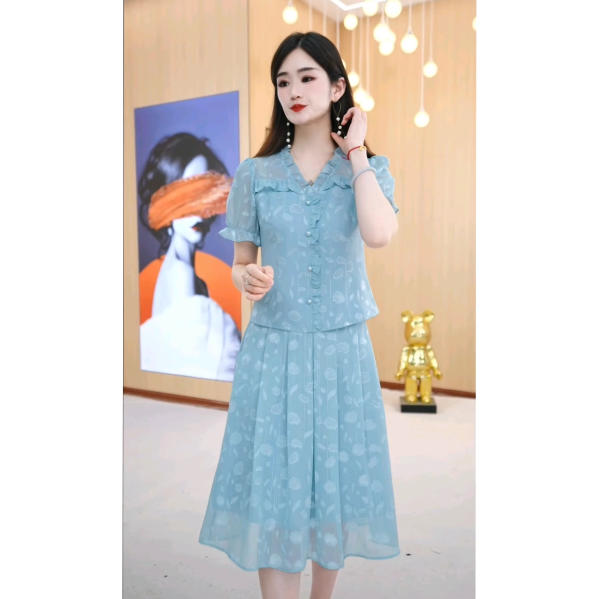 15152-Set áo kèm chân  váy voan màu xanh dương ( voan , lót)_thumbnail_0