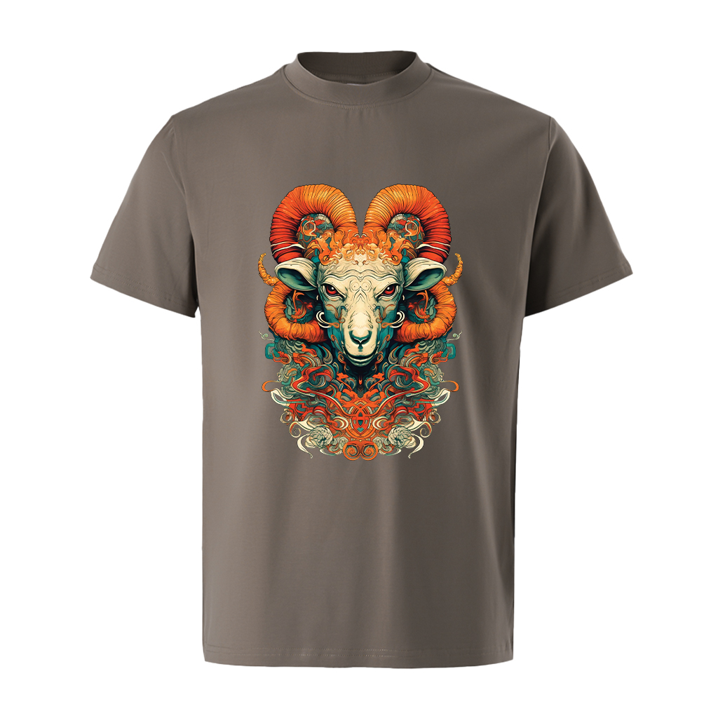 Áo thun nam form rộng 12 con giáp tuổi Mùi ATD484 Miucho Iconic cotton cổ tròn in graphic_thumbnail_17