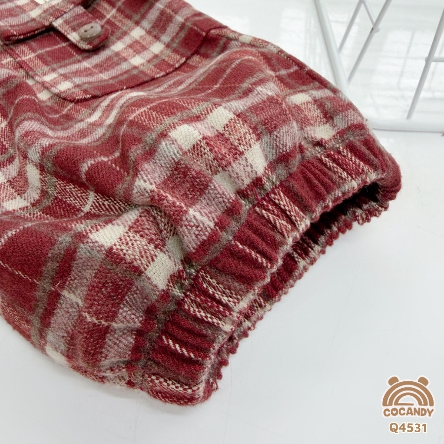 Quần dài caro nhung ĐỎ rút gấu_thumbnail_3