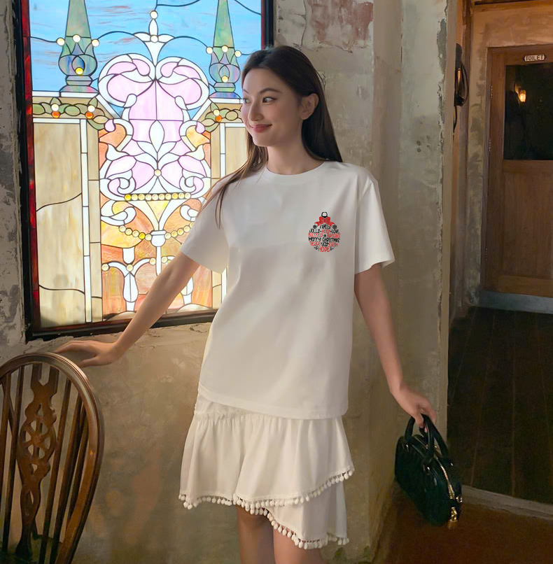 Áo thun nữ giáng sinh noel form vừa regular vải cotton 4c thoáng mát 1770 Miucho Chic Chic in mix_thumbnail_4