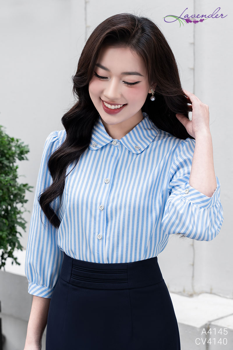 Set Áo sơ mi cổ sen tròn tay lỡ S4145_thumbnail_2