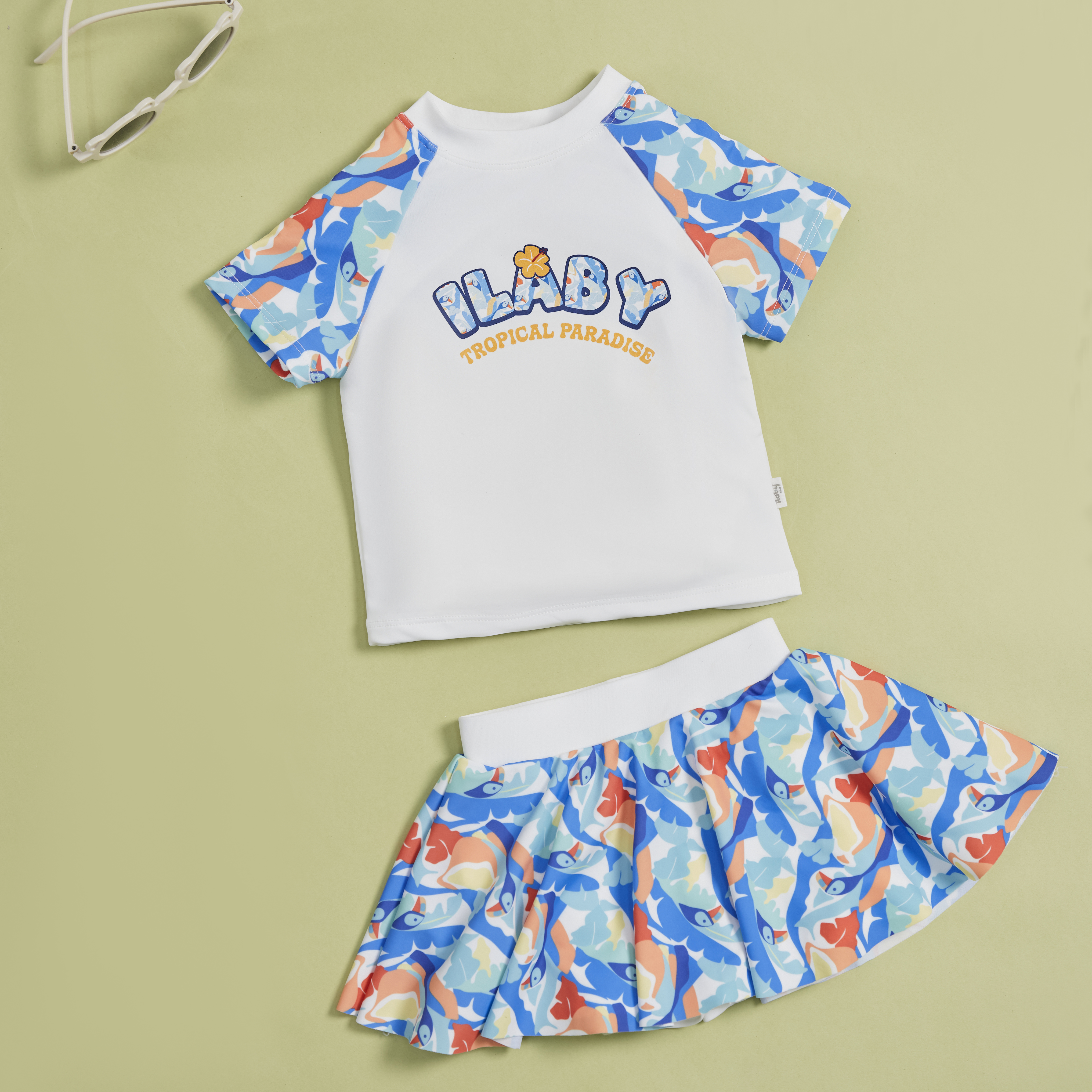 Bộ bơi quần váy xoè in hoạ tiết