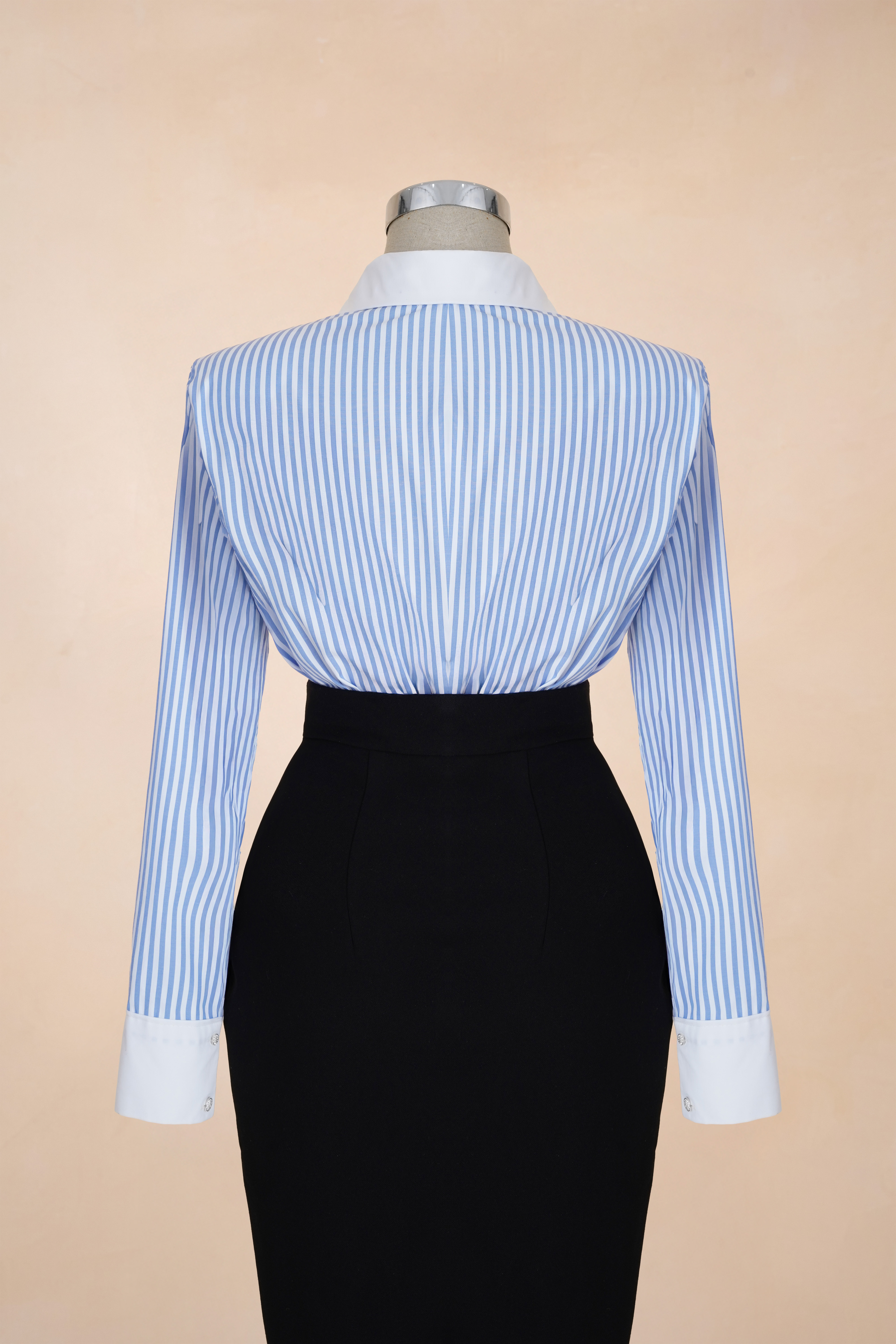 Sơ Mi Kẻ Cổ Nhọn Túi Ngực