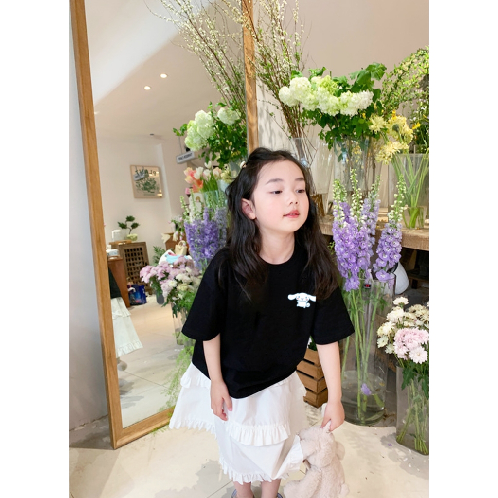 Áo thun bé gái dễ thương cho bé form rộng AED693 Miucho Kid 100% vải cotton thoáng mát basic_thumbnail_3