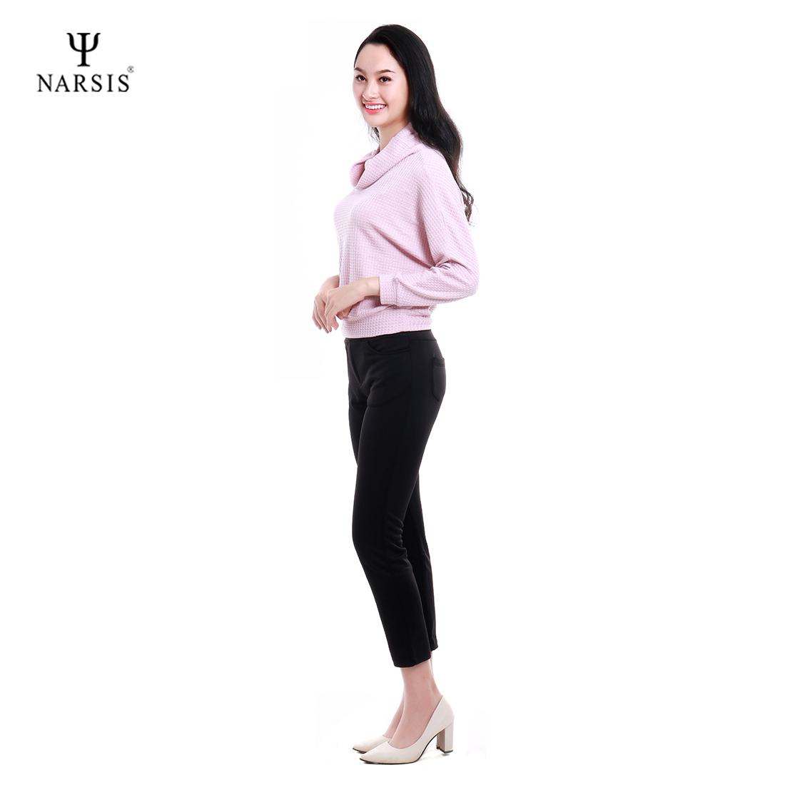 ÁO THU ĐÔNG NỮ L9031 NARSIS VẢI LEN COTTON ẤM ÁP, THOÁNG MÁT, GIỮ ẤM TỐT, MỀM MẠI_thumbnail_2