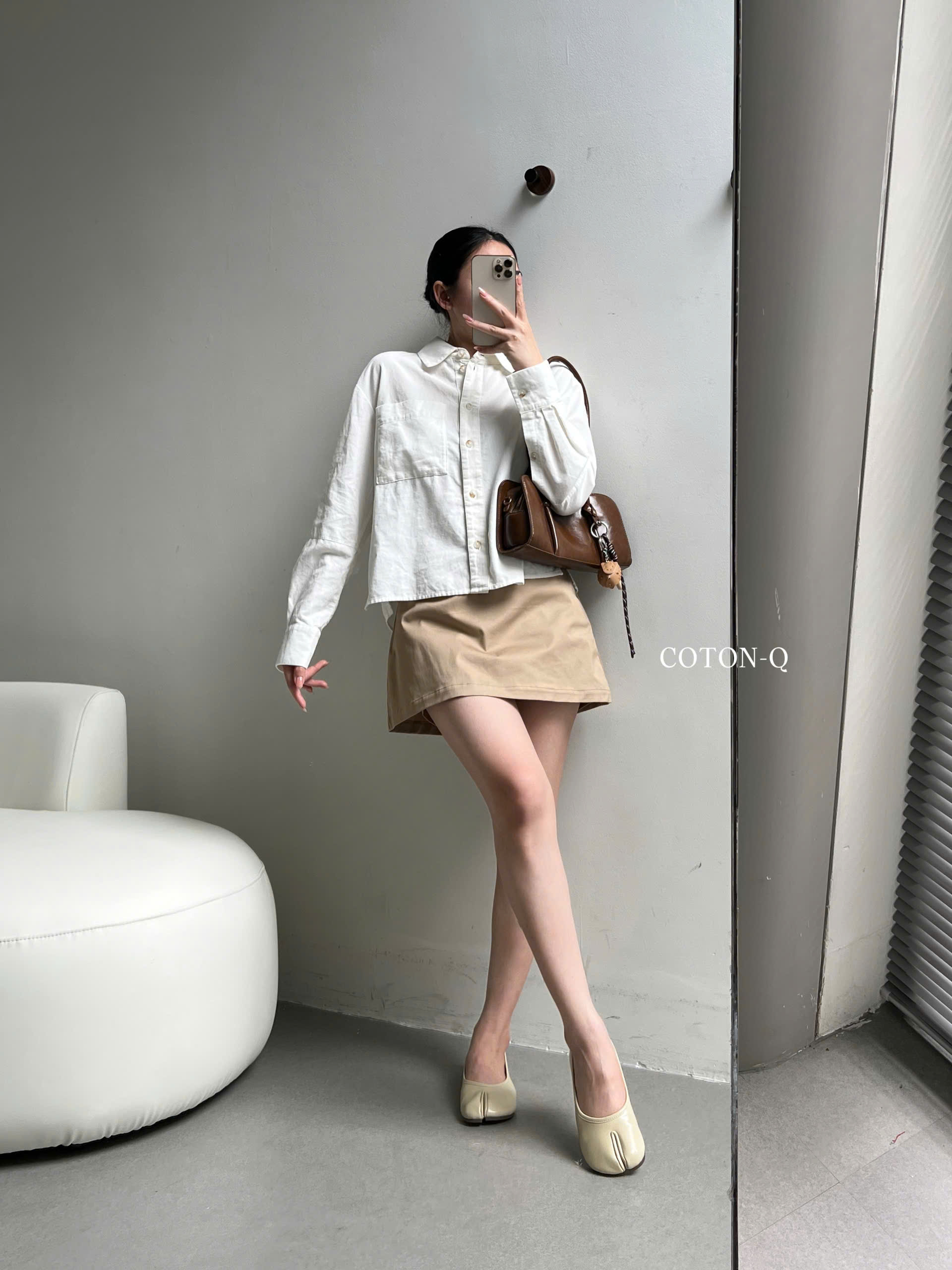 Chân váy ngắn Coton Q có quần trong ( ĐEN )_thumbnail_21