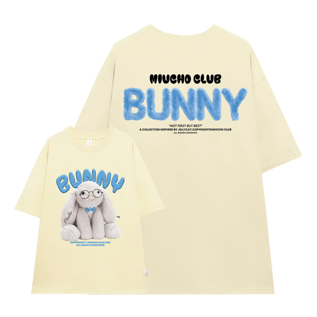 Áo thun thỏ Bunny form rộng local brand ATD1257 Miucho tay ngắn cổ tròn in mix_thumbnail_10