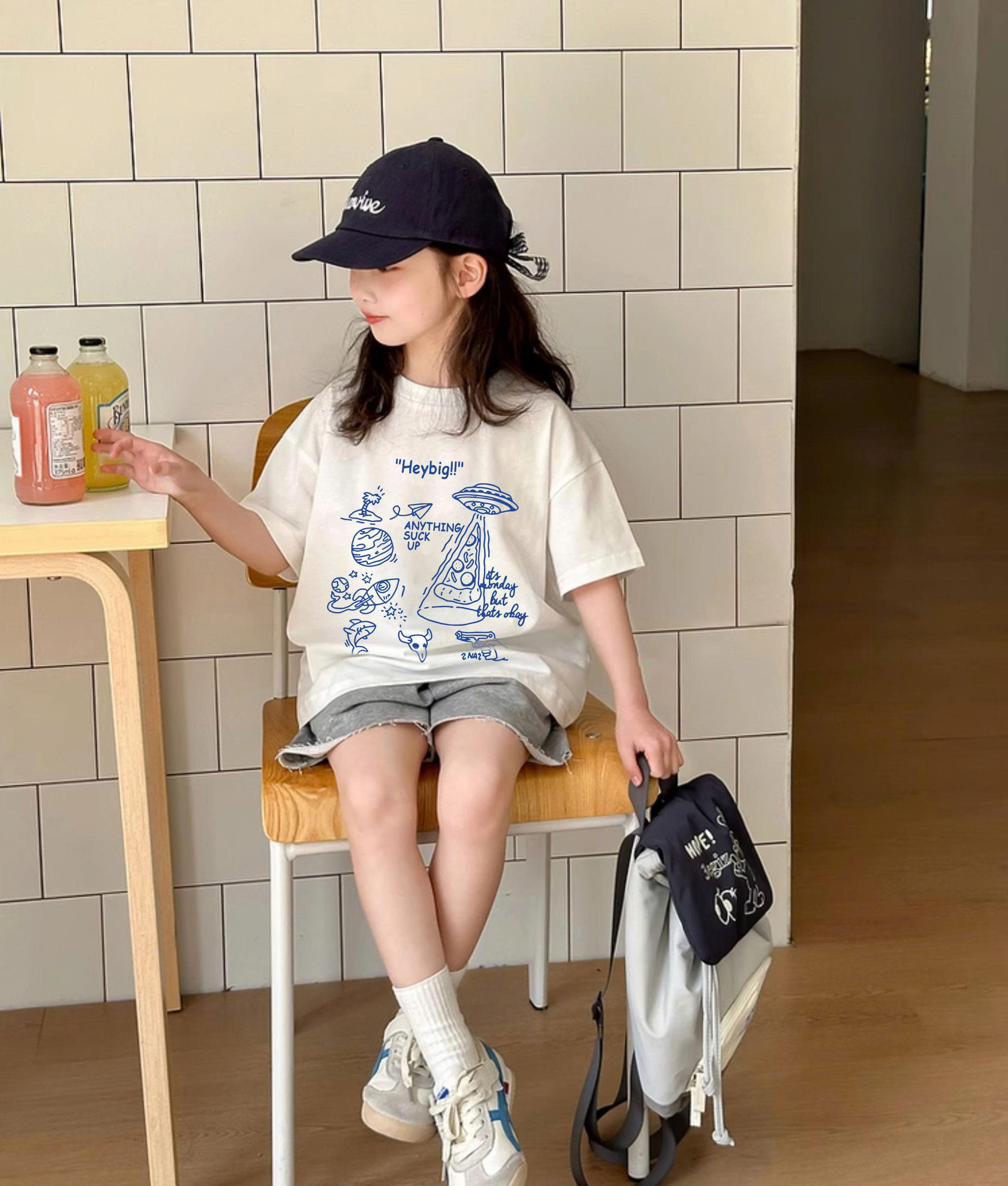 Áo thun cho bé form rộng dáng ngắn AED2277 Miucho vải cotton mềm mại thoáng mát cổ tròn in mix_thumbnail_6